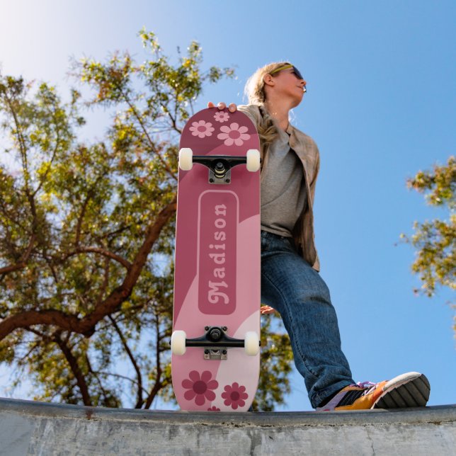 Retro Floral Name Skateboard (Outdoor 1)