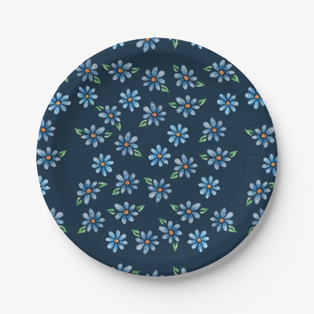retro floral paper plate (Front)