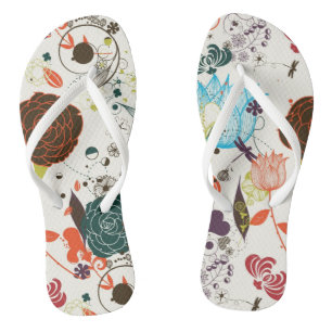Retro Floral Pattern 2 2 Jandals