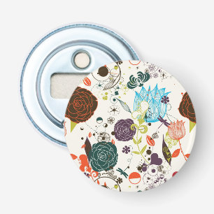 Retro Floral Pattern 2 Bottle Opener