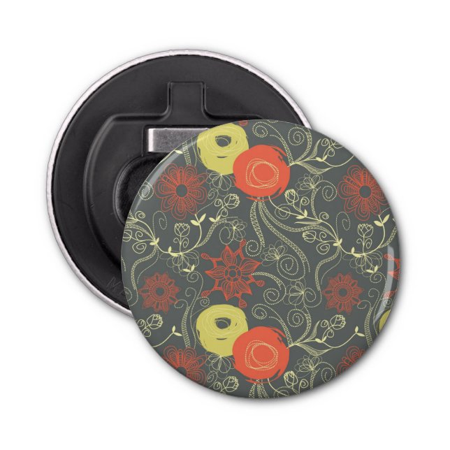 Retro floral pattern 2 bottle opener (Front)