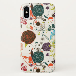 Retro Floral Pattern 2 iPhone X Case