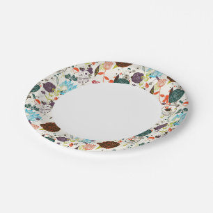 Retro Floral Pattern 2 Paper Plate