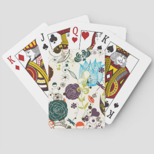Retro Floral Pattern 2 Playing Cards