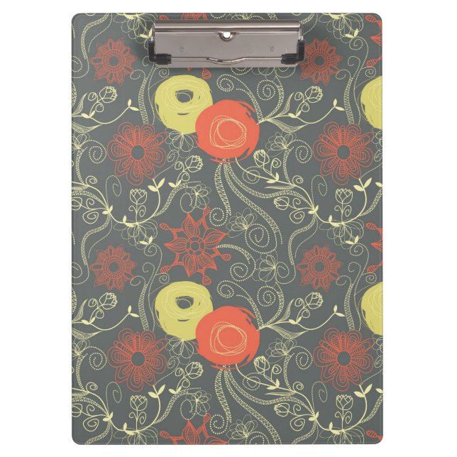 Retro floral pattern 3 clipboard (Front)