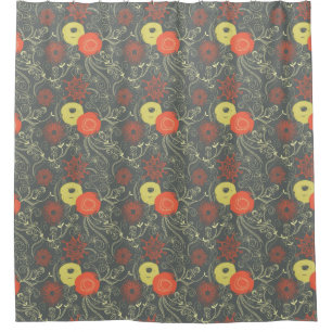 Retro floral pattern 3 shower curtain