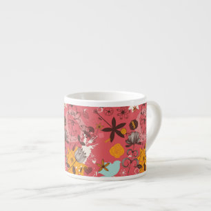 Retro floral pattern 7 espresso cup
