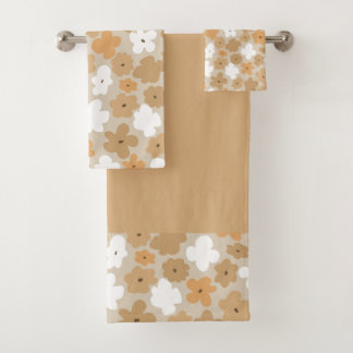 Retro Floral Pattern bath towel set