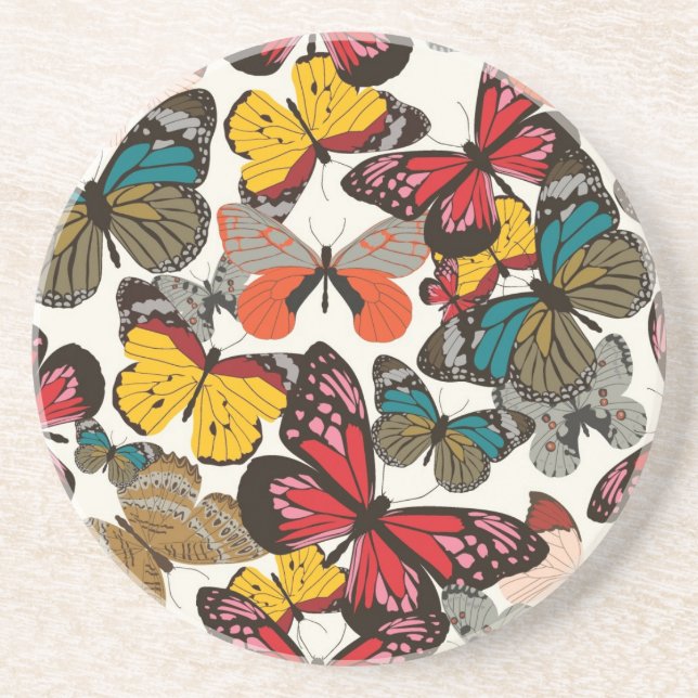 Retro floral pattern coaster (Front)