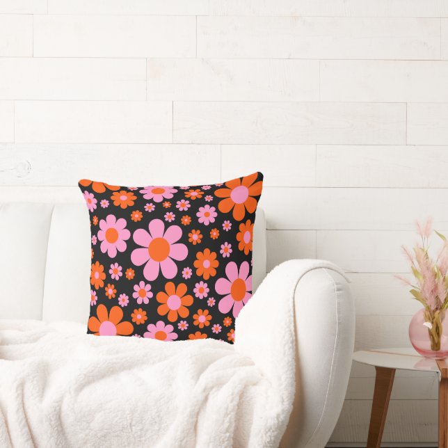 Retro Floral Pattern Cushion (Couch)