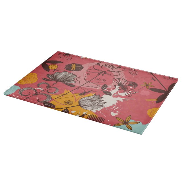 Retro floral pattern cutting board (Corner)