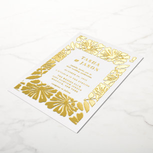 Retro Floral Pattern Frame Wedding