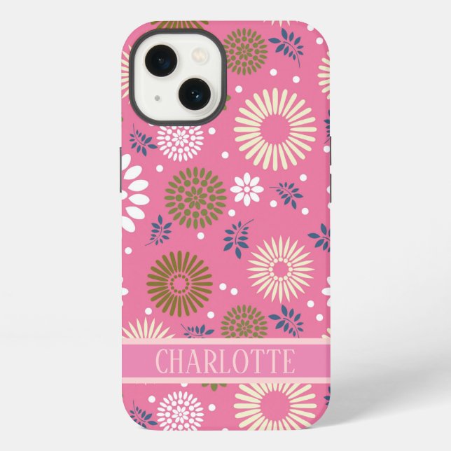 Retro Floral Pattern iPhone Case (Back)