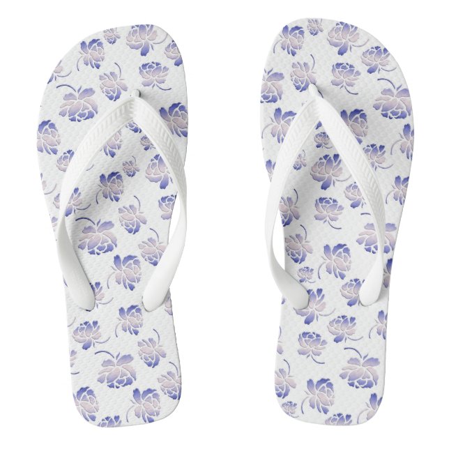 Retro floral pattern jandals (Footbed)