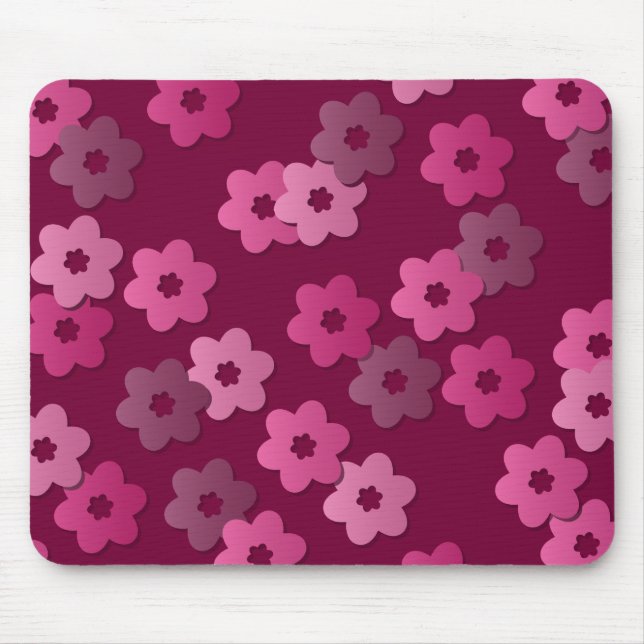 Retro Floral Pattern Mousepad (Front)