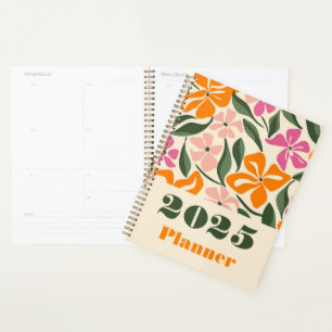 Retro floral pattern planner
