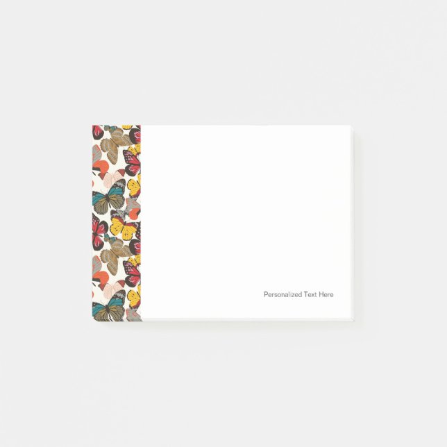 Retro floral pattern post-it notes (Front)