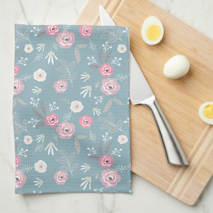 Retro floral pattern. tea towel