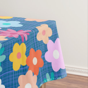 Retro floral pattern throw pillow tablecloth