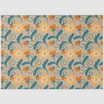 Retro Floral Pattern Tissue Paper