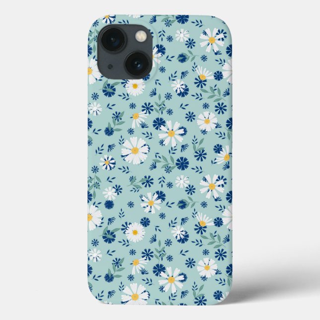 Retro floral pattern with daisies. Case-Mate iPhone case (Back)