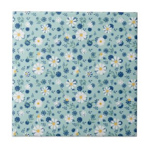 Retro floral pattern with daisies. tile