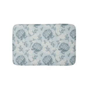 Retro floral pattern with viburnum flowers bath mat