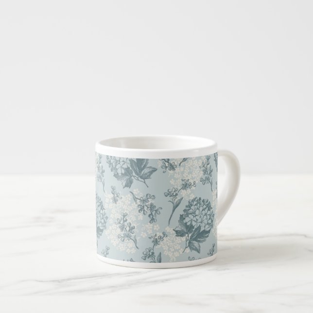 Retro floral pattern with viburnum flowers espresso cup (Front Right)