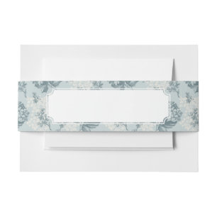 Retro floral pattern with viburnum flowers invitation belly band