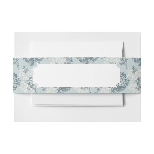 Retro floral pattern with viburnum flowers invitation belly band (Front Example)