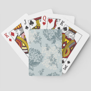 Retro floral pattern with viburnum flowers playing cards