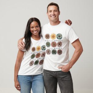 Retro Floral Peace and Kindness T-Shirt