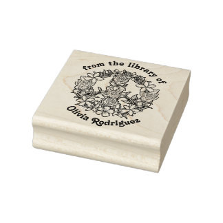 Retro Floral Peace Sign From the Library of Rubber Stamp