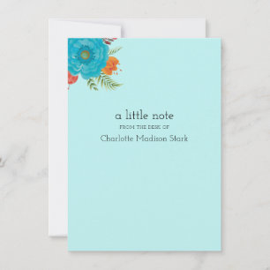 Retro Floral Personalised Note Cards Stationery