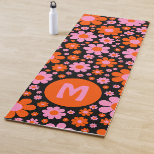 Retro Floral Personalised Yoga Mat