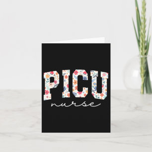 Retro Floral Picu Nurse Flower Paediatrics Icu Nur Card