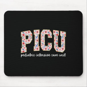 Retro Floral Picu Nurse Flower Paediatrics Icu Nur Mouse Pad