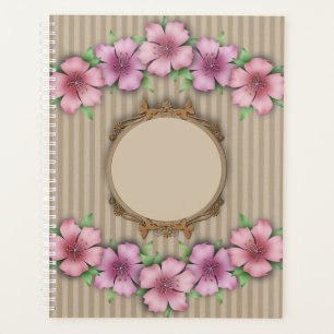 Retro , floral planner