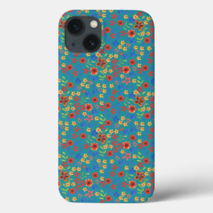 Retro Floral Print on Teal Case-Mate iPad Case