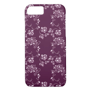 retro floral purple pattern Case-Mate iPhone case