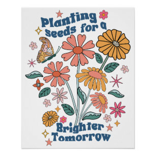 Retro Floral Quote  Poster