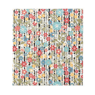 Retro, floral retro notepad