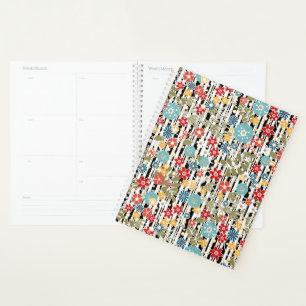 Retro, floral retro planner