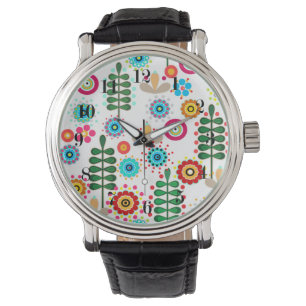 Retro, floral retro watch