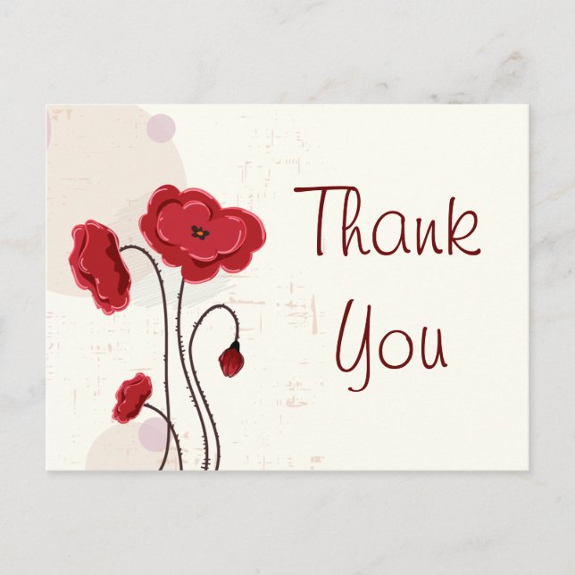 Retro Floral Roses With Thorns Vector Postcard (Front)