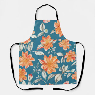 Retro Floral Seamless Pattern  Apron