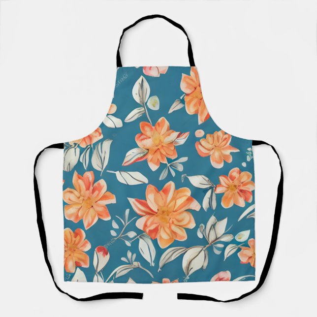 Retro Floral Seamless Pattern  Apron (Front)