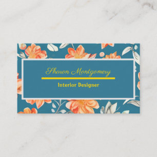 Retro Floral Seamless Pattern  Business Card