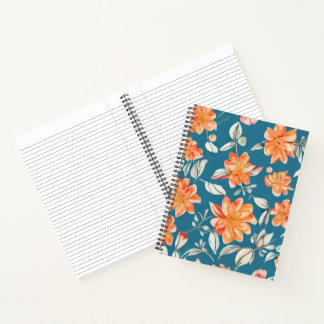 Retro Floral Seamless Pattern  Notebook