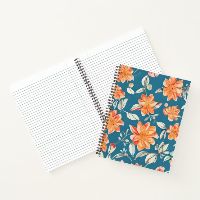 Retro Floral Seamless Pattern  Notebook (Inside)